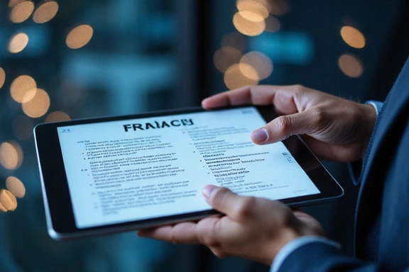 A person reviewing privacy documents on a tablet, symbolizing data protection and privacy policy.